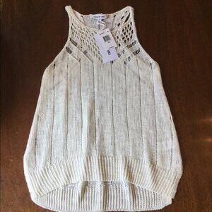 Elizabeth and James Ivory Crochet Knit Top